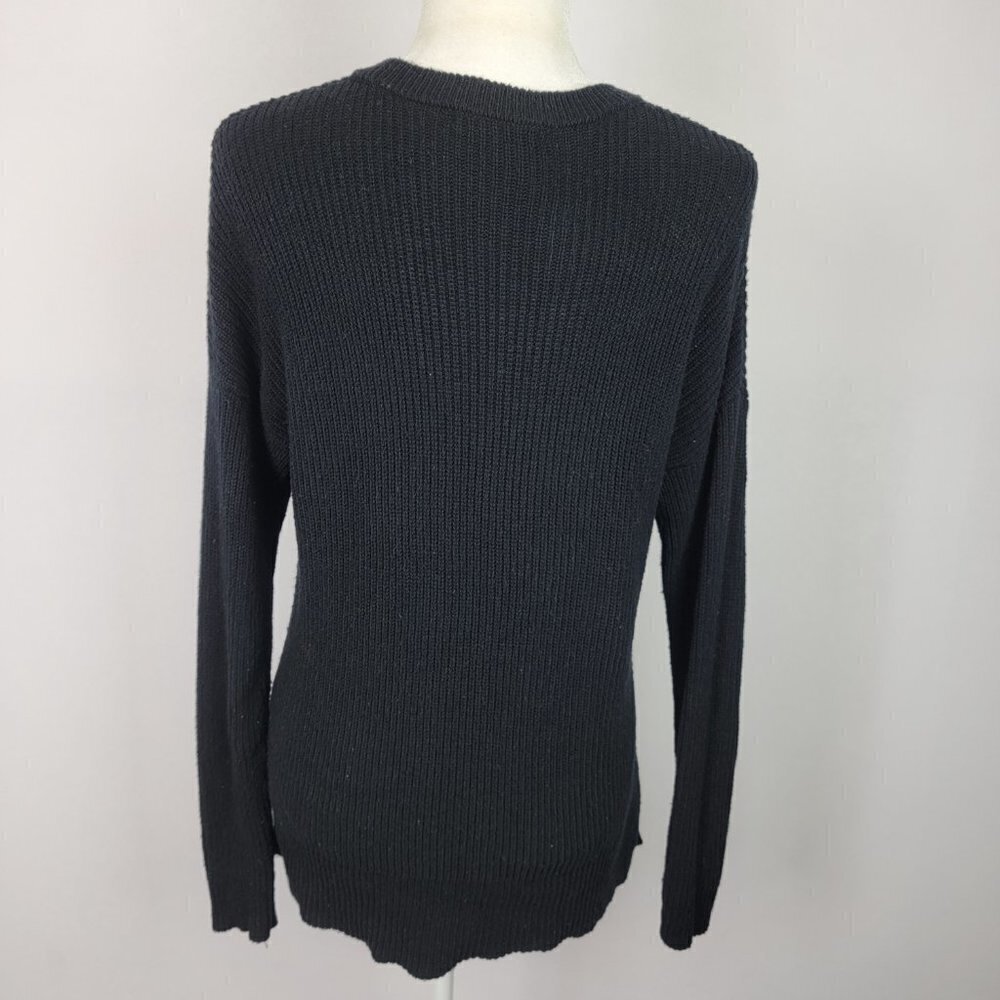 Madewell Thompson Pocket Pullover Sweater Black Long Sleeve Boat Neck Size S - Picture 6 of 10